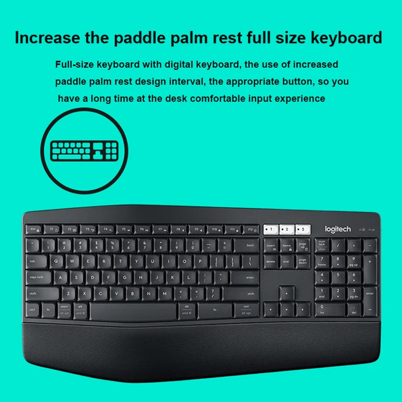 MK850 Wireless Keyboard and Mouse Combo – Bluetooth & 2.4G, Full-Size, for Home & Office