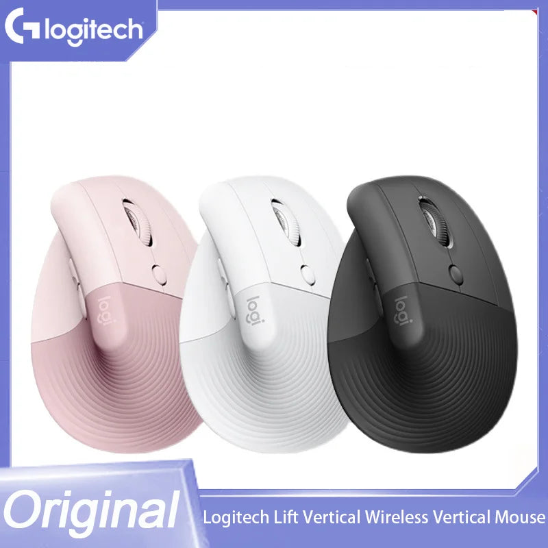 Logitech Lift Vertical Ergonomic Mouse – Wireless Bluetooth and 2.4G, 6-Button, 1000 DPI for PC and Laptop